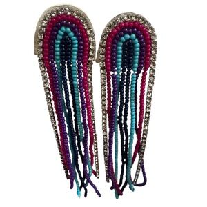 Colorful Beaded Fringe Earrings